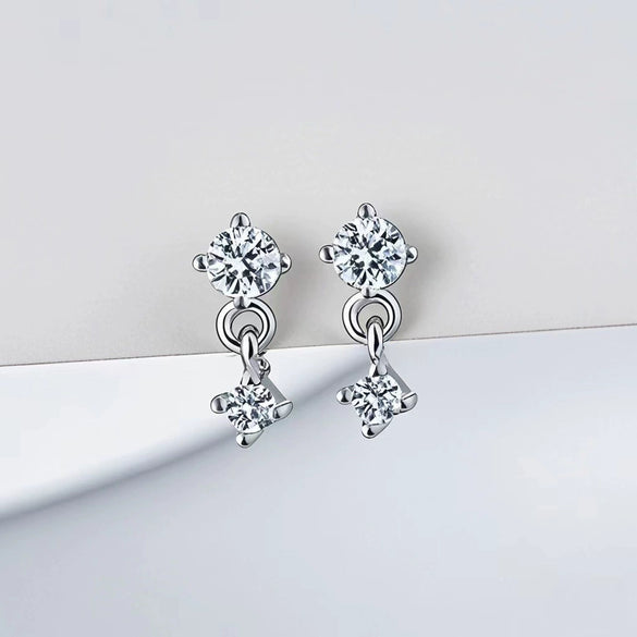 Wholesale S925 Sterling Silver Gold Plated Inlaid Zircon Female Earrings
