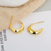 Wholesale S925 Sterling Silver Goldplated Concaveconvex Female Earrings