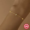Wholesale S925 Sterling Silver Goldplated Simple Plain Glossy Flower Fourleaf Clover Women's Bracelet