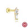 Wholesale S925 Sterling Silver Heart Bow Flat Head Cartilage Piercing Earrings With Zirconia For Unisex