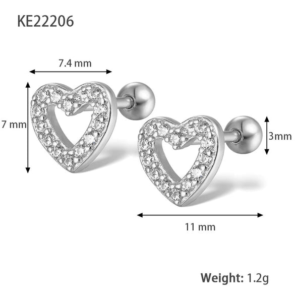 Wholesale S925 Sterling Silver Heart Diamond Earrings For Women