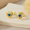 Wholesale S925 Sterling Silver Heart Earrings With Geometric Pattern Electroplated With Platinum Or 18K Gold For Women