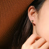 Wholesale S925 Sterling Silver Heart Earrings With Geometric Pattern Electroplated With Platinum Or 18K Gold For Women
