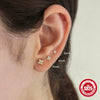 Wholesale S925 Sterling Silver Heart Geometric Four Petal Flower Earrings Piercing Earrings Three Piece Set With Electroplating