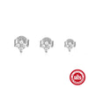 Wholesale S925 Sterling Silver Heart Geometric Four Petal Flower Earrings Piercing Earrings Three Piece Set With Electroplating