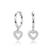 Wholesale S925 Sterling Silver Heart Inlay Earrings Simple Fashion Style