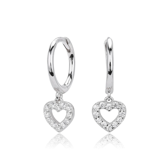 Wholesale S925 Sterling Silver Heart Inlay Earrings Simple Fashion Style