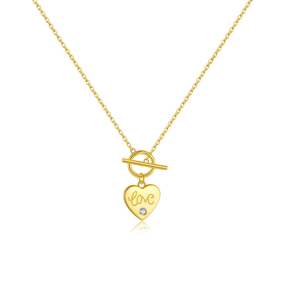 Wholesale S925 Sterling Silver Heart Ot Clasp Necklace With Electroplating For Women Fashion High End Collarbone Chain