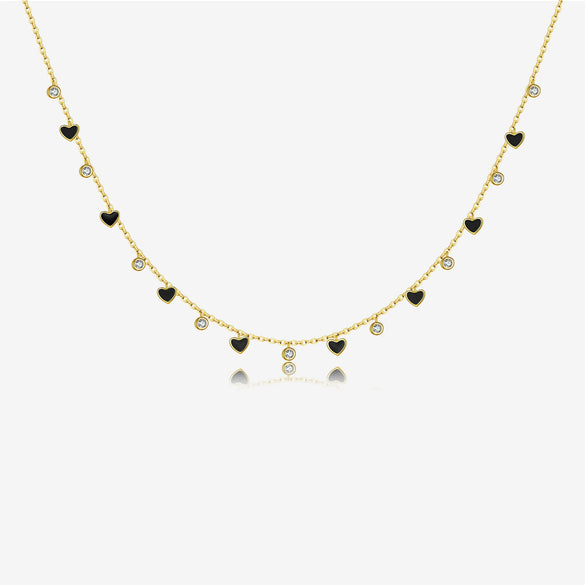 Wholesale S925 Sterling Silver Heart Pattern Love Color Zirconium Necklace With Platinum Or 18K Gold Electroplating For Women Fashion Collarbone Pendant