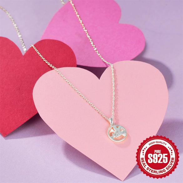 Wholesale S925 Sterling Silver Heart Shape Butterfly English Letter Mama Pendant Clavicle Chain With Electroplating For Women