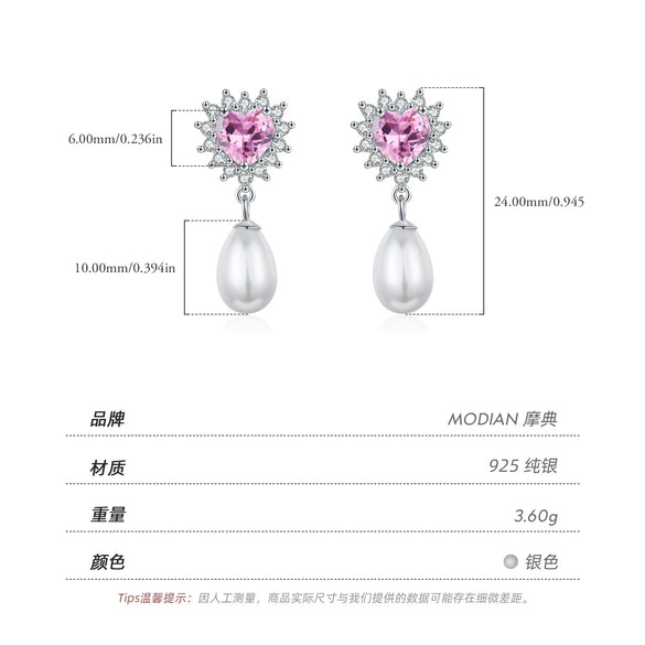 Wholesale S925 Sterling Silver Heart Shape Diamond Love Earrings For Women
