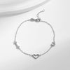 Wholesale S925 Sterling Silver Heart Shape English Letters Inlaid Zircon Women's Bracelet