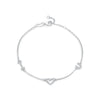 Wholesale S925 Sterling Silver Heart Shape English Letters Inlaid Zircon Women's Bracelet