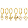Wholesale S925 Sterling Silver Heart Shape Four Leaf Clover Zircon Inlaid Women's Earrings