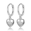 Wholesale S925 Sterling Silver Heart Shape Four Leaf Clover Zircon Inlaid Women's Earrings