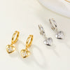 Wholesale S925 Sterling Silver Heart Shape Four Leaf Clover Zircon Inlaid Women's Earrings