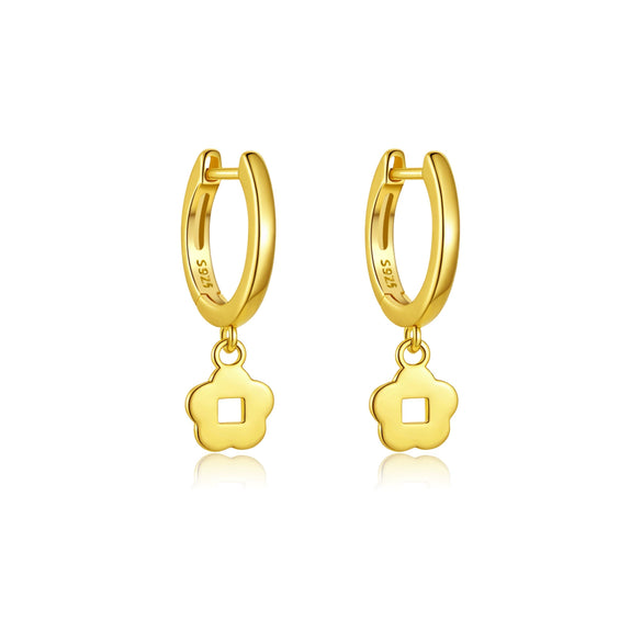 Wholesale S925 Sterling Silver Heart Shape Geometric Flower Earrings For Women With Platinum 18K Gold Electroplating