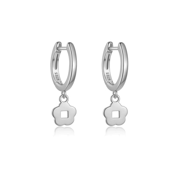 Wholesale S925 Sterling Silver Heart Shape Geometric Flower Earrings For Women With Platinum 18K Gold Electroplating