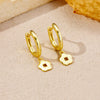 Wholesale S925 Sterling Silver Heart Shape Geometric Flower Earrings For Women With Platinum 18K Gold Electroplating