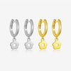 Wholesale S925 Sterling Silver Heart Shape Geometric Flower Earrings For Women With Platinum 18K Gold Electroplating