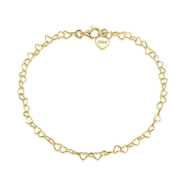 Wholesale S925 Sterling Silver Heart Shape Love Anklet For Women Simple Style