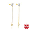 Wholesale S925 Sterling Silver Heart Shape Zircon Pendant Earrings For Women With Electroplating