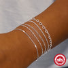 Wholesale S925 Sterling Silver Heart Shaped Chain Women's Diy Bracelet Bright Silver Plated