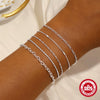 Wholesale S925 Sterling Silver Heart Shaped Chain Women's Diy Bracelet Bright Silver Plated