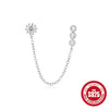 Wholesale S925 Sterling Silver Heart Shaped Diamond Embedded Chain Tassel Earrings For Women With Geometric Design