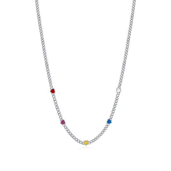 Wholesale S925 Sterling Silver Heart Shaped Electroplated Clavicle Chain Necklace For Women