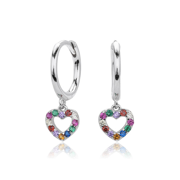 Wholesale S925 Sterling Silver Heart Shaped Electroplated Earrings For Women Inlaid With Zircon