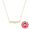 Wholesale S925 Sterling Silver Heart Shaped English Letter Pendant Clavicle Chain With Electroplating And Diamond Embedded Elegant Necklace For Women