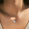 Wholesale S925 Sterling Silver Heart Shaped Epoxy Inlaid Zircon Clavicle Chain Necklace For Women