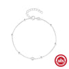 Wholesale S925 Sterling Silver Heart Shaped Glossy Bean Chain Inlaid Zircon Simple Stacked Classic All Match Women's Bracelet