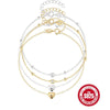 Wholesale S925 Sterling Silver Heart Shaped Glossy Bean Chain Inlaid Zircon Simple Stacked Classic All Match Women's Bracelet