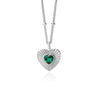 Wholesale S925 Sterling Silver Heart Shaped Inlaid Emerald Love Necklace With Zircon Retro Elegant Clavicle Chain For Women