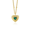 Wholesale S925 Sterling Silver Heart Shaped Inlaid Emerald Love Necklace With Zircon Retro Elegant Clavicle Chain For Women