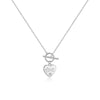 Wholesale S925 Sterling Silver Heart Shaped Necklace With Ot Buckle And English Letter Love Design Set With Diamonds For Women