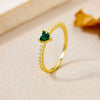 Wholesale S925 Sterling Silver Heart Shaped Ring For Women With Zircon Inlay And Electroplating