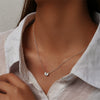 Wholesale S925 Sterling Silver Heart Shaped Zircon Double Color Matching Clavicle Chain Necklace For Women