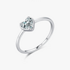 Wholesale S925 Sterling Silver Heart Shaped Zircon Inlaid Ring For Women Light Luxury Sweet Style
