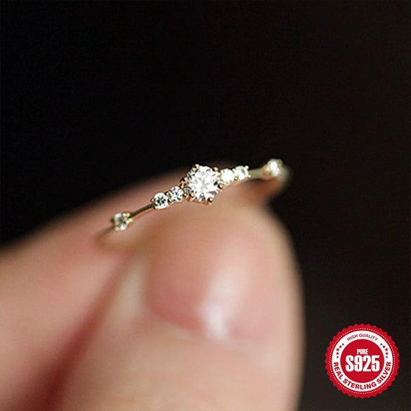 Wholesale S925 Sterling Silver Heart Shaped Zircon Inlaid Ring For Women Minimalist Light Luxury Fashion