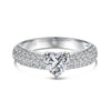 Wholesale S925 Sterling Silver Heart Shaped Zircon Ring For Women Sweet Style Electroplated