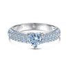 Wholesale S925 Sterling Silver Heart Shaped Zircon Ring For Women Sweet Style Electroplated