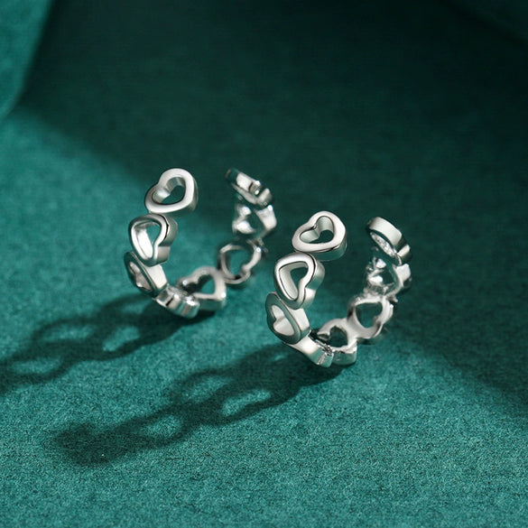 Wholesale S925 Sterling Silver Heartshaped Allmatch Women's Ear Clip Without Ear Holes Seiko Design