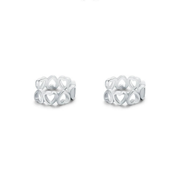 Wholesale S925 Sterling Silver Heartshaped Allmatch Women's Ear Clip Without Ear Holes Seiko Design