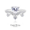 Wholesale S925 Sterling Silver Heartshaped Crown Ring For Women With Diamond Design