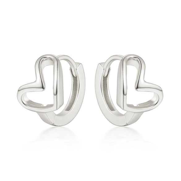 Wholesale S925 Sterling Silver Heartshaped Cute Style Earrings With Seiko Design