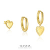 Wholesale S925 Sterling Silver Heartshaped French Minimalist Sweet Style Women's Earrings With Electroplating