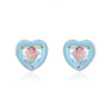 Wholesale S925 Sterling Silver Heartshaped Inlaid Colorful Zircon Sweet Women's Earrings